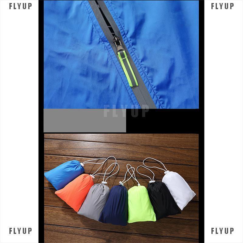 「FLYUP」Men's Waterproof Windbreaker Zipper Jacket Hoodie Light Sports Outwear Coat Gym