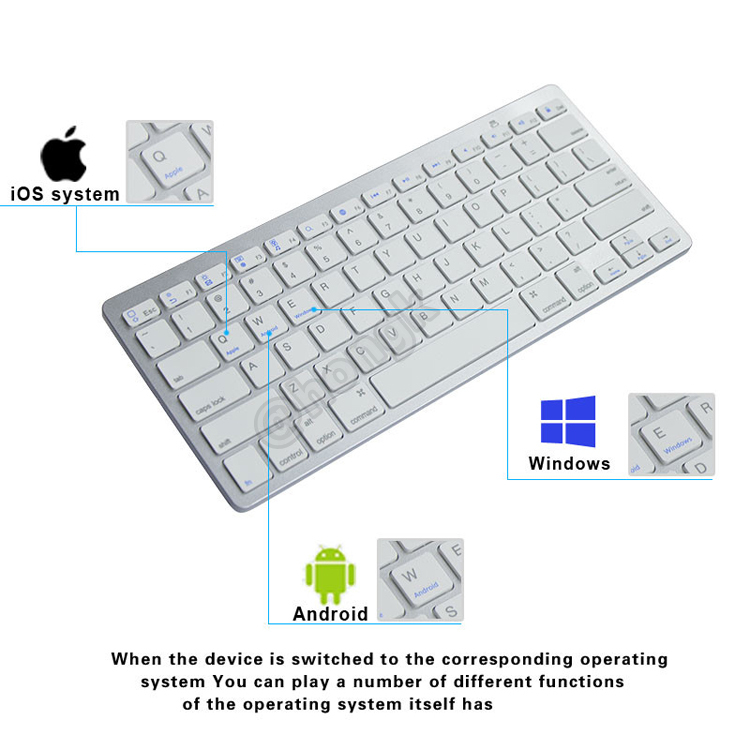 Bàn Phím Bluetooth Không Dây Cho Notebook / Ipad / Tablet / Android / Apple / Computer / Điện Thoại / Máy Tính