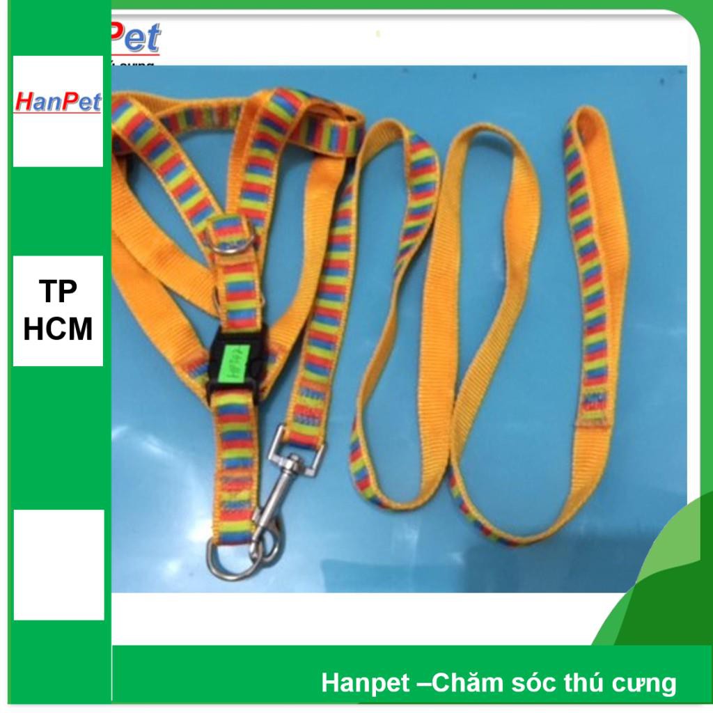 HCM-Dây dắt chó + dây yếm đai yên ngựa cho chó 14-18kg (hanpet 348)