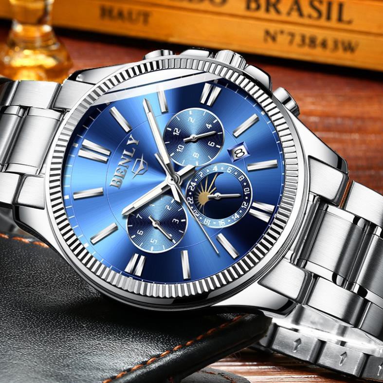 (Siêu phẩm) Đồng hồ Nam BENLY 9909 Anh Quốc - Lịch mặt Trăng Đẳng cấp [HÀNG XỊN] | BigBuy360 - bigbuy360.vn