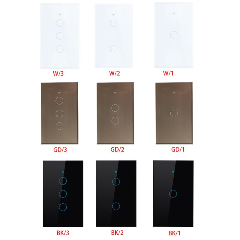 Bảng Công Tắc Điều Khiển Đèn Không Dây Cảm Ứng Bằng Giọng Nói Thông Minh Cho Alexa Home 1 2 3