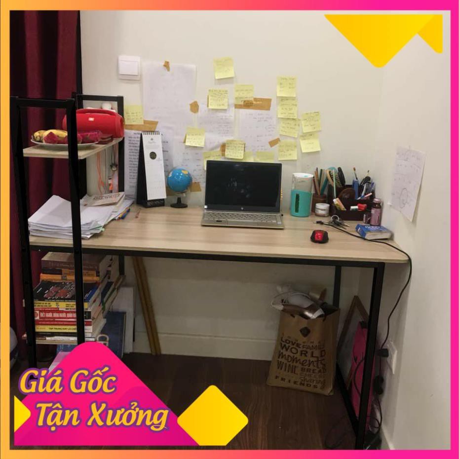 bàn học, Bàn làm việc,bàn văn phòng liền kệ sách, Khung sắt CỞ LỚN, Chịu lực cao, không lay. BLV08