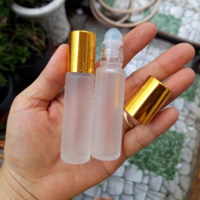 Lọ chiết nước hoa bi lăn 10ml nắp vàng - chai lọ đựng nước hoa