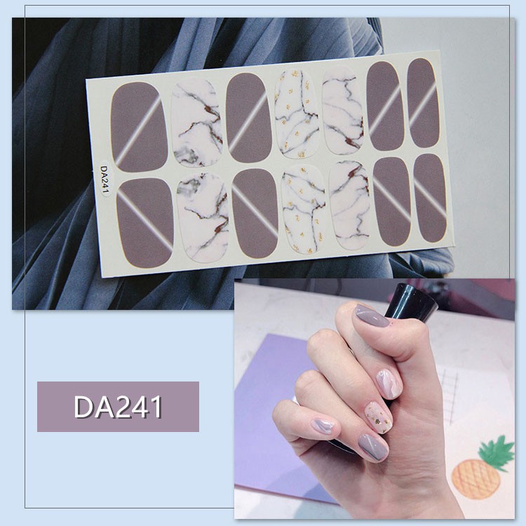 Bộ nail sticker 14 miếng dán móng tay trang trí 3D DA241-DA260 xinh xắn chống thấm nước