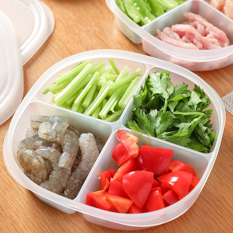 Hộp Đựng Trái Cây Rau Củ Quả 4 Ngăn Chống Mài Mòn Dễ Lau Chùi Cho Nhà Bếp