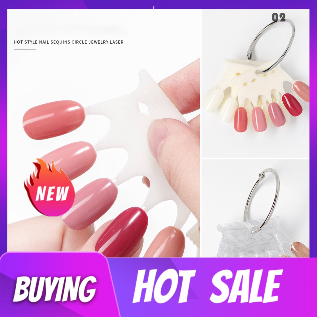 Set 10/50 Thẻ Hình Quạt Bằng Nhựa ABS Trưng Bày Móng Tay Nghệ Thuật