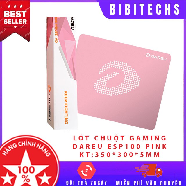 Miếng lót chuột gaming Dareu ESP100 Pink ❤️FREESHIP❤️ KT : 350*300*5mm, pad chuyên game FPS, MOBA -BiBiTechs