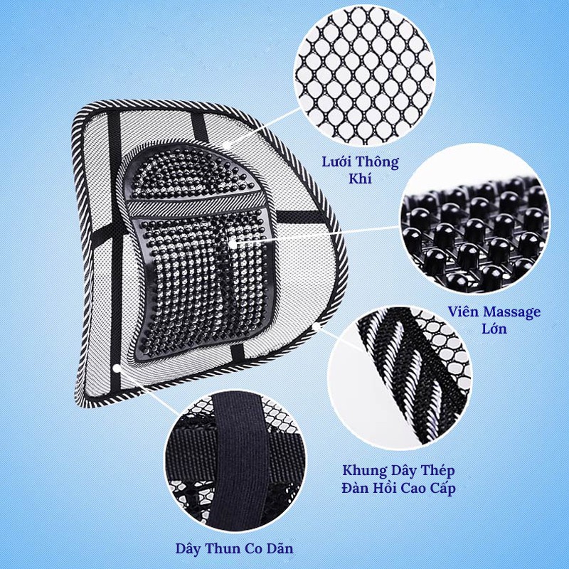 Tấm Tựa Lưng Ghế Văn Phòng, Xe Hơi Chống Mỏi Chống Nóng, Thẳng Lưng