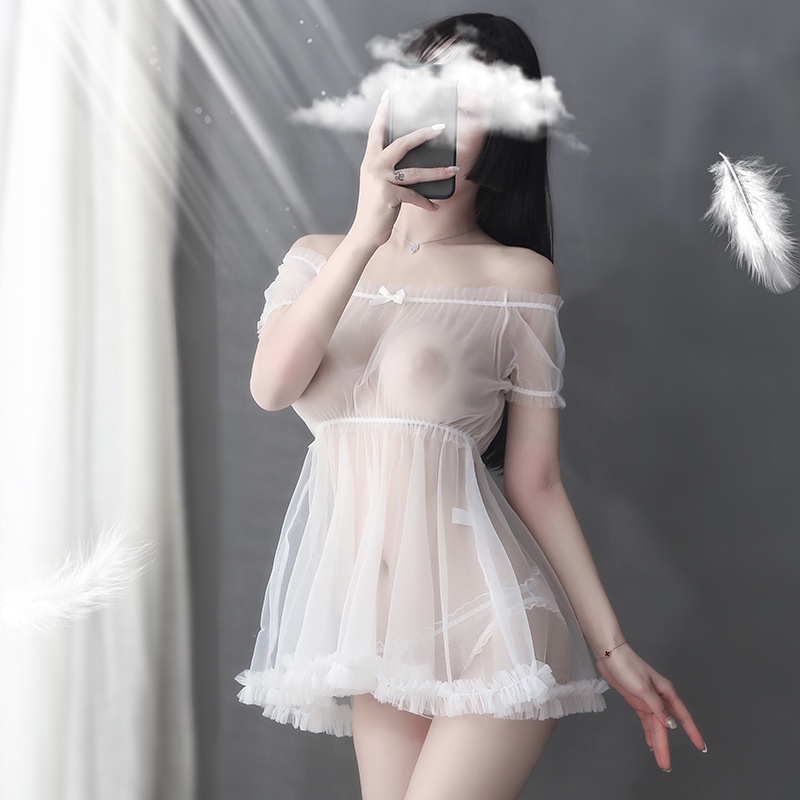 Bộ Đồ Lót Ngủ Lưới Trong Suốt Kiểu Công Chúa Thiết Kế Quyến Rũ Cho Nữ