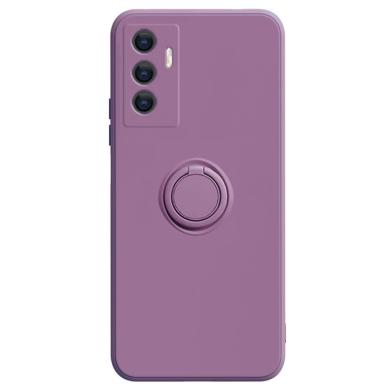 Ốp lưng Vivo V23e V23 5G Giá đỡ vòng từ tính Chân đế Silicone mềm Bảo vệ toàn diện Máy ảnh Dây buộc Miễn phí Chống va đập