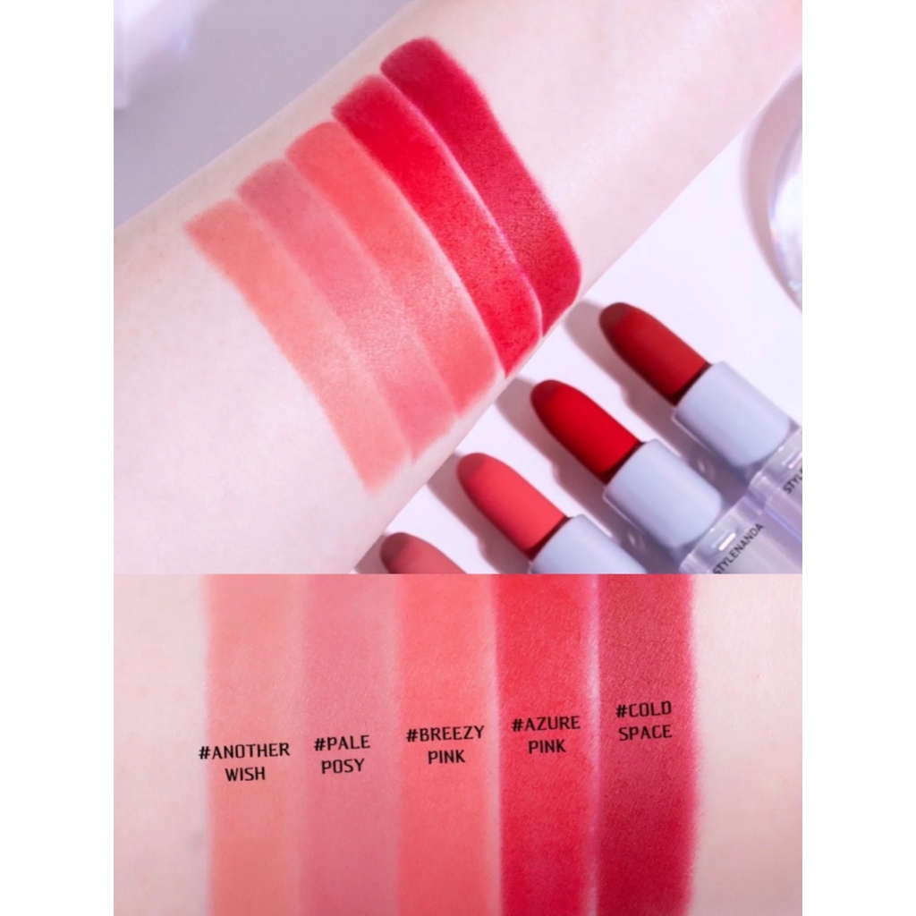 Son Thỏi Lì 3ce Summer - Toilet Paper Soft Matte Lipstick Another Wish- Breezy Pink- Pale Posy- Azure Pink- Cold Space