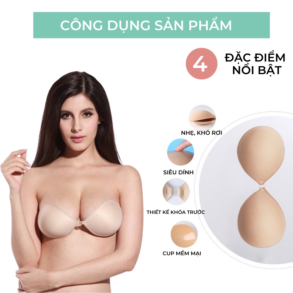 Áo Dán Ngực Cài Trước, Áo Ngực Dán BEBECHIC Tạo Khe Siêu Dính Chắc Chắn AD002