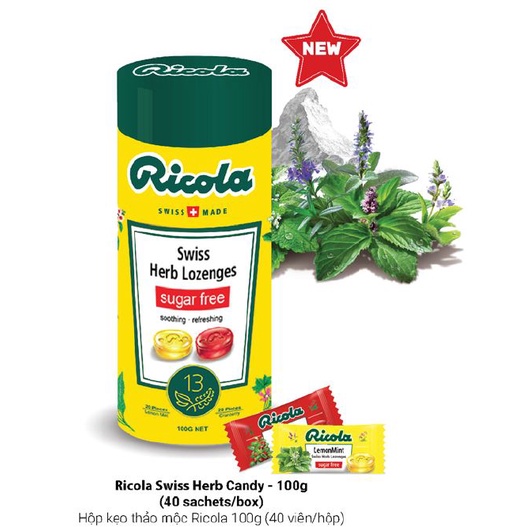 Hộp kẹo Ricola Swiss Herb Candy 100g