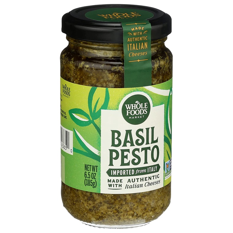 SỐT PESTO BASIL - PHÔ MAI Ý CHO MÓN PASTA - PIZZA - SPAGHETTI - SALAD 365 by Whole Foods Market, Non GMO, 185g (6.5 oz)