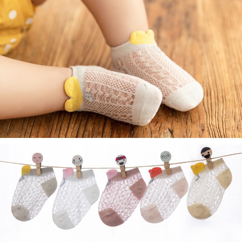 [Set 5 Đôi] Tất Lưới Cho Bé Siêu Mỏng Thoáng Khí Thu Đông Từ 0-8 Tuổi