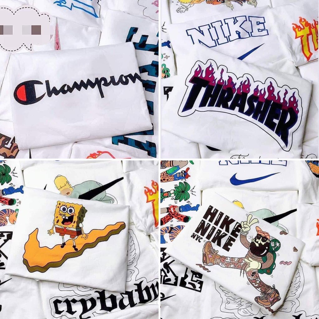 [CHEAPY] Áo thun tay lỡ dáng suông in hình LOGO phom rông mặc đôi nam nữ hàng có size chất thun dày dặn co giãn GIÁ RẺ