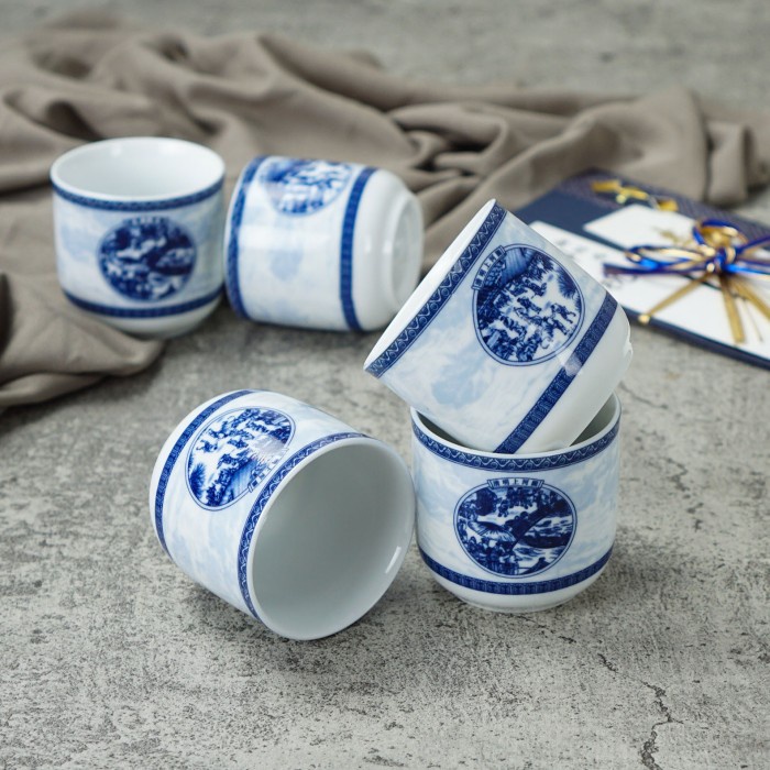 Tách Trà Gốm Trung Quốc - Màu Xanh Lam.