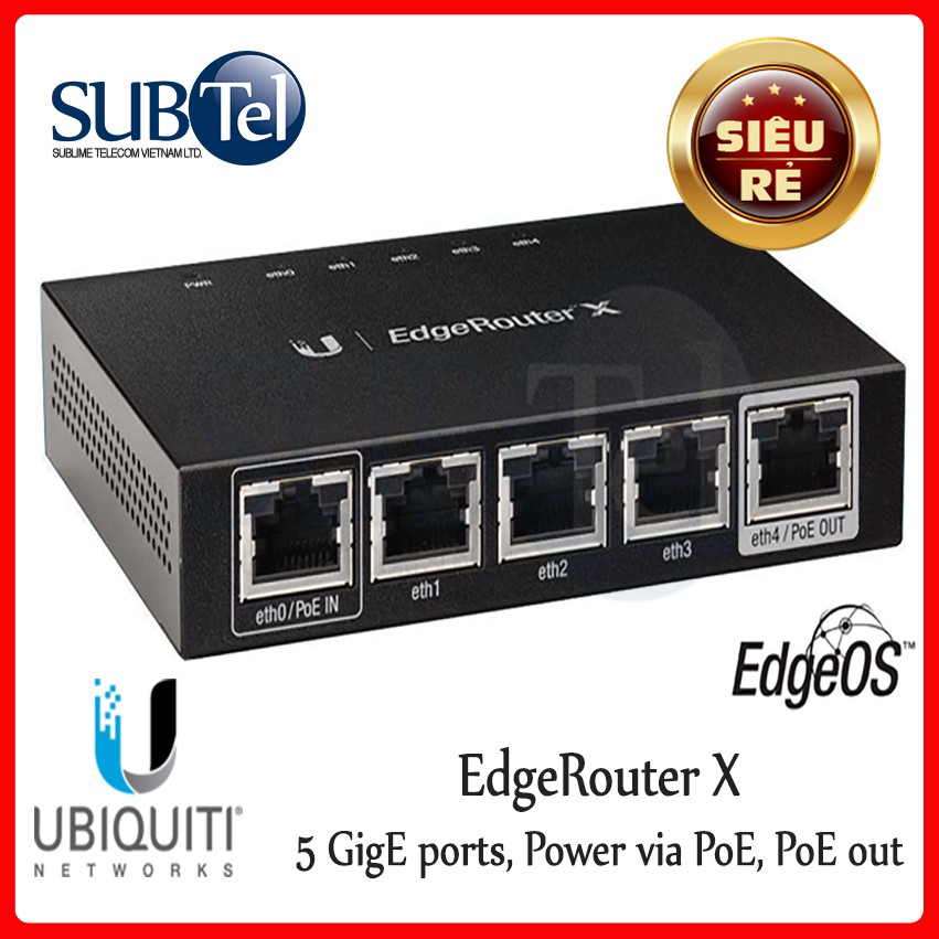 [Chính Hãng Ubiquiti ] Router Cân Bằng Tải Gộp Băng Thông EdgeRouter X - Subtel.vn