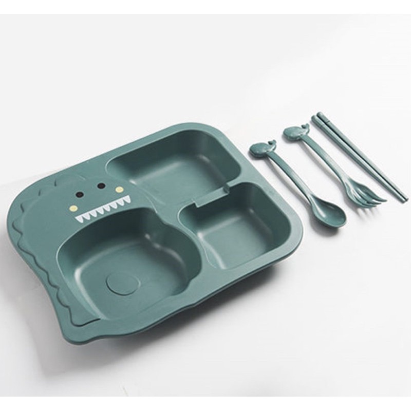 Set dĩa ăn dặm rơm lúa mì cho bé đủ màu