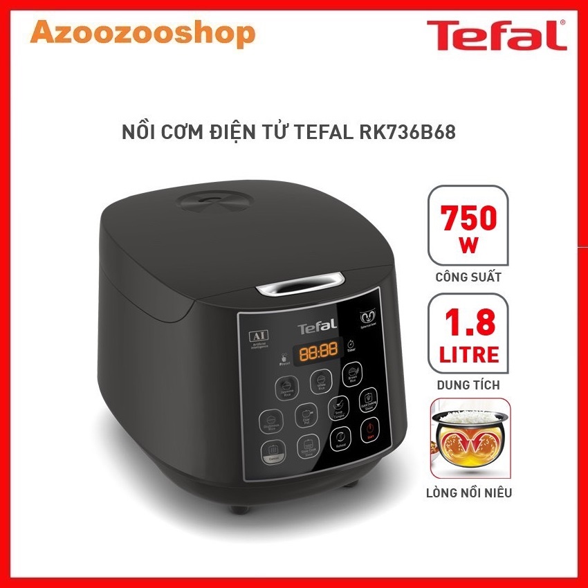 Nồi cơm điện Tefal Easy Rice Plus RK736B68 - 750W, 1.8L