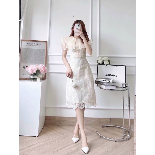 Váy ren phối tay tơ