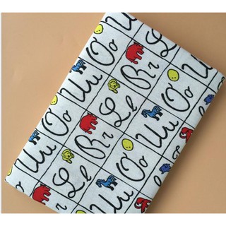 Vải Bố Canvas Ô Vuông Họa Tiết Chữ Cái