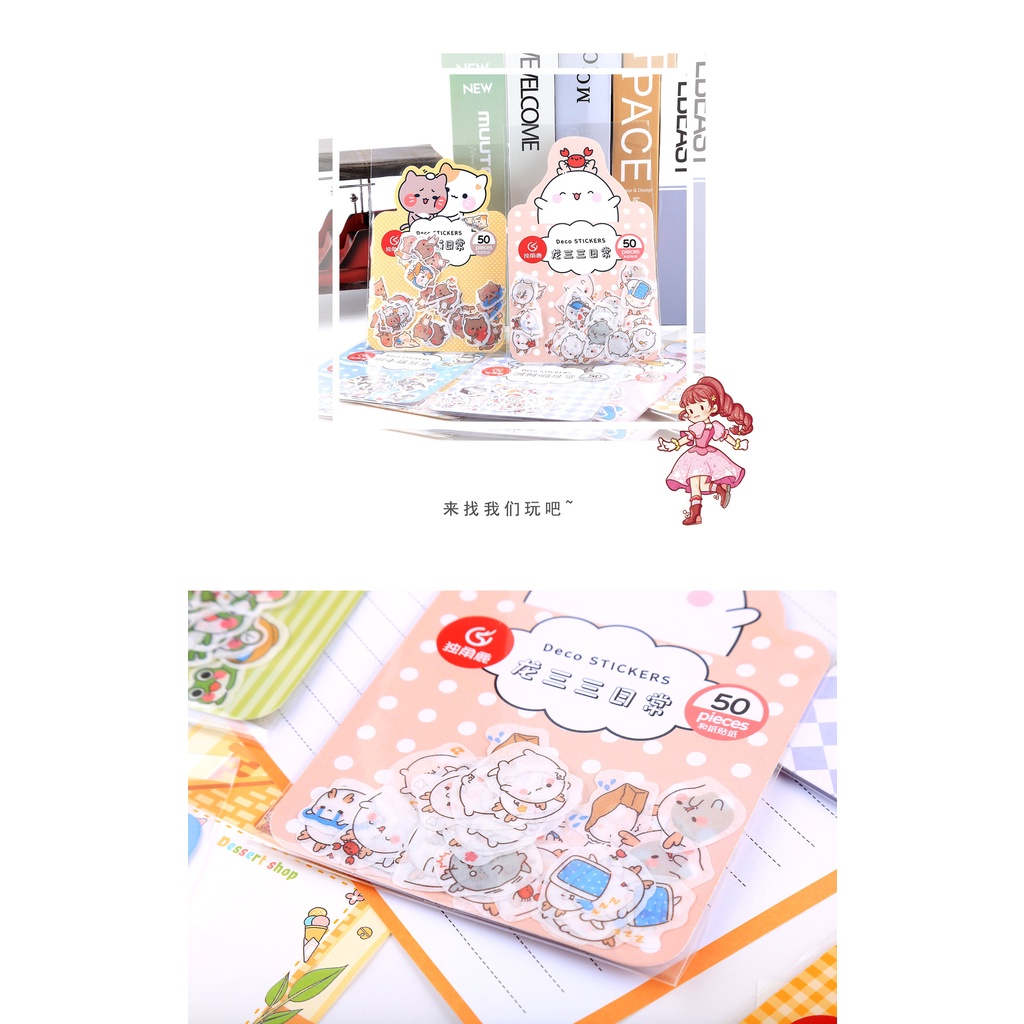 Nhãn dán trang trí kiểu hoạt hình đáng yêu sáng tạo