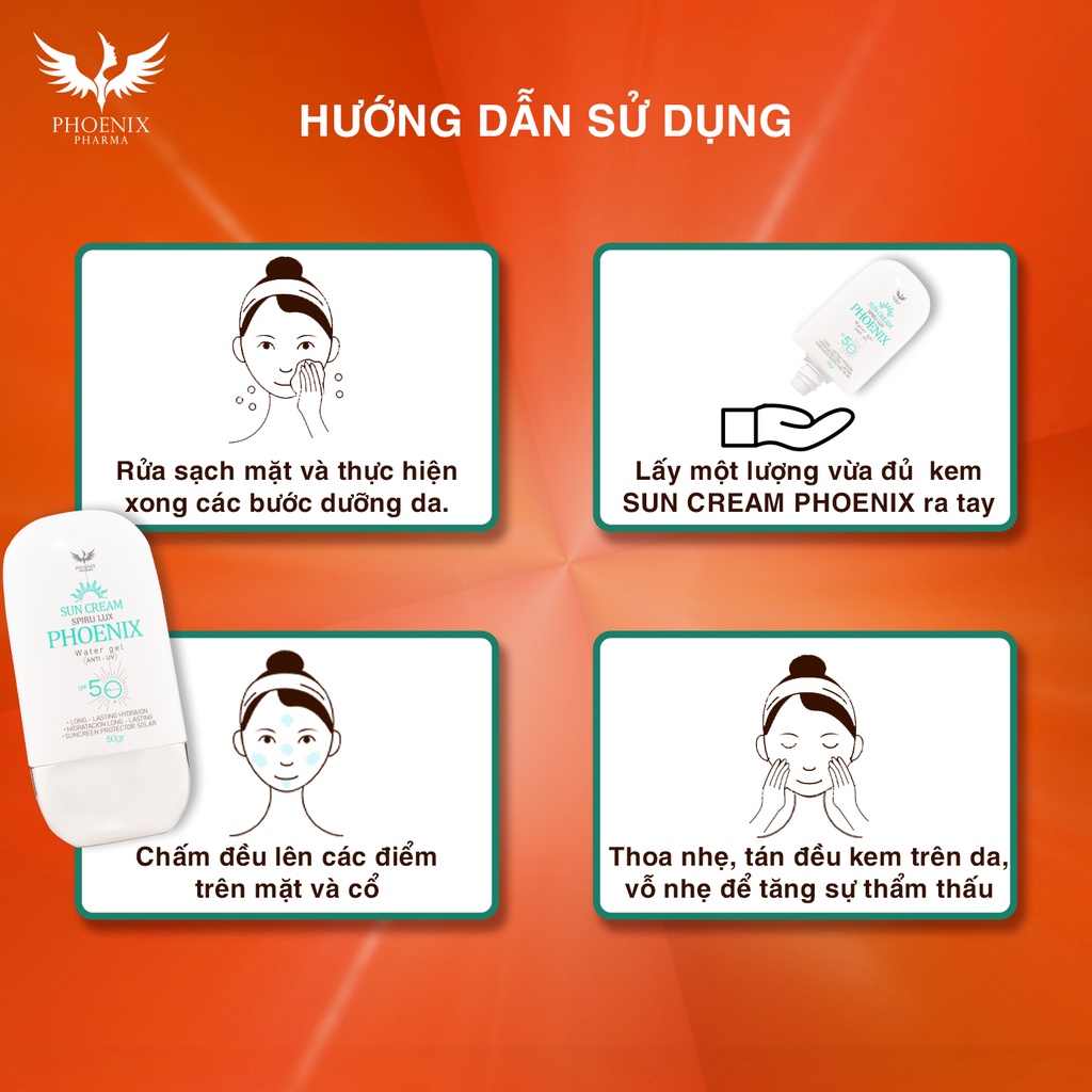 Kem chống nắng dưỡng da Phoenix Anti Sunshine dưỡng ẩm, trắng da  SPF 50+/PA+++  50gr