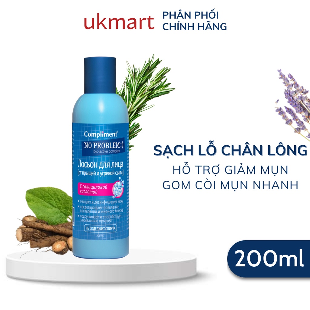 Toner Compliment No Problem Salicylic Acid Làm Sạch Da Kiềm Dầu Giảm Mụn 200ml