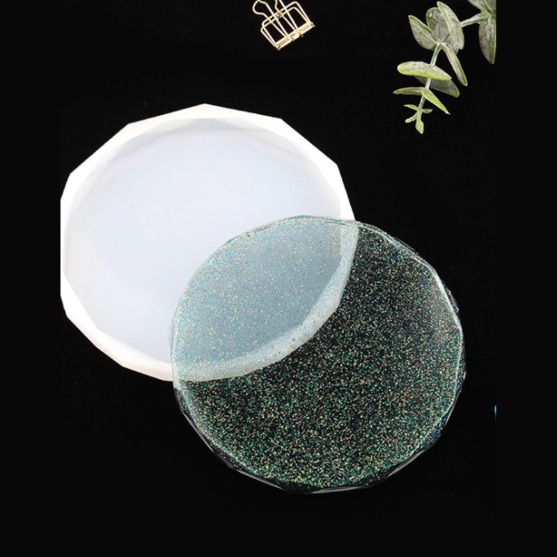 Bộ 4 khuôn làm đế lót ly hình trái tim bằng pha lê epoxy DIY