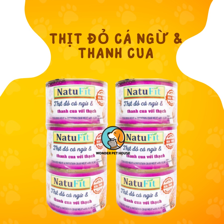 Pate cá ngừ thạch NatuFit lon 160g cho Chó Mèo kén ăn
