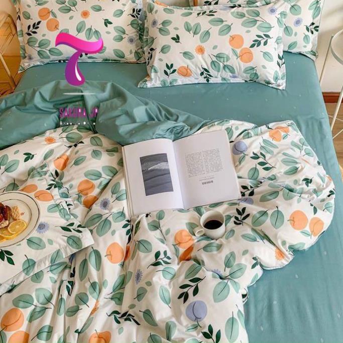 HÀNG MỚI- BỘ COTTON Poly Lụa CAO CẤP Vườn Cam Vintage HOT - HÀNG DÀY -BST Chăn Ga Gối Poly