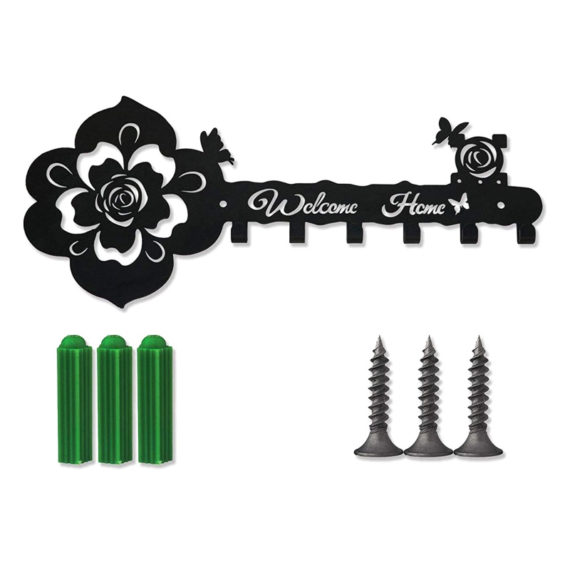 Móc Treo Đồ Gắn Tường Bằng Kim Loại Hình Hoa Hồng Đa Năng