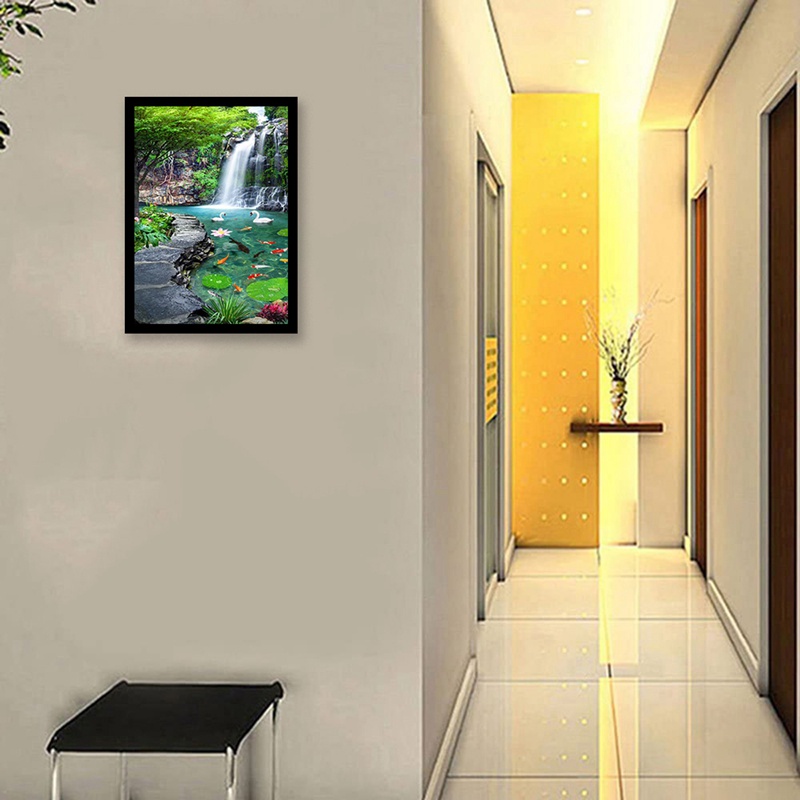 Bộ Tranh Đính Đá Tự Làm Toàn Diện Hình Thác Nước Trang Trí Nhà Cửa