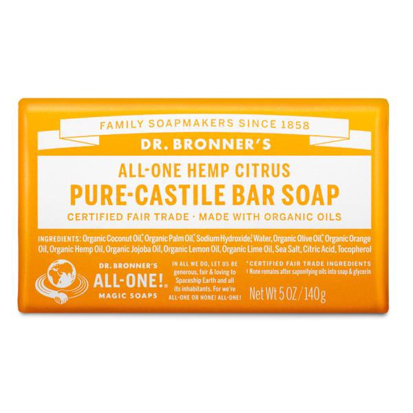 Xà phòng thanh hữu cơ DR-BRONNER'S [HÀNG-MỸ] All-one-Hemp-Pure-Castile-Bar-Soap