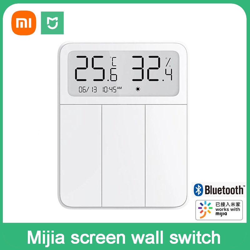 Công Tắc Điều Khiển Nhiệt Độ Độ Ẩm Đa Năng Xiaomi Mijia Có Công Tắc Đèn Led Kết Nối Bluetooth