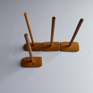 Bộ 10 chân đế đơn mộc bóng (chưa có chuồn chuồn tre)