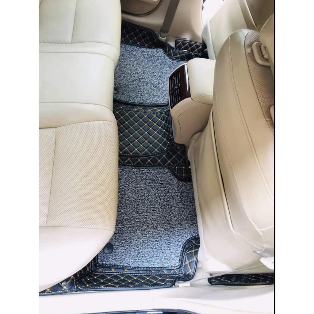 Thảm lót sàn ô tô da ô vuông pu cho Toyota Camry 2019 - 2021 kèm thảm rối chống bẩn cao cấp