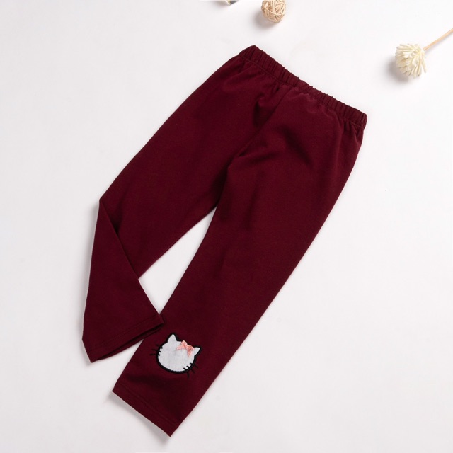 Quần legging thu đông cotton bé gái