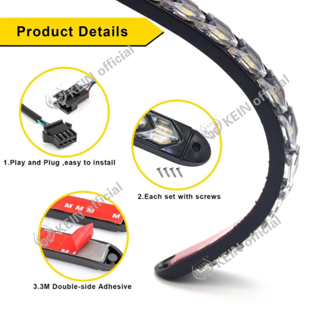 Set 2 đèn led kiểu mũi tên chống nước có thể dùng làm đèn xi nhan/đèn chạy ban ngày