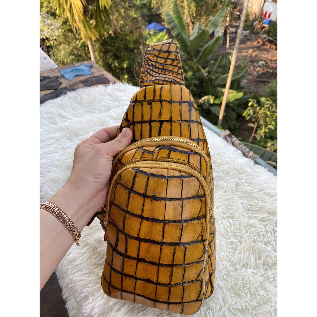 Túi Đeo Chéo - Túi Da Nam - Da Cá Sấu Thật Handmade