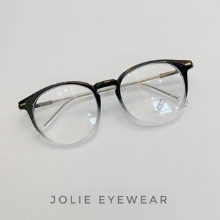 Kính không độ,Gọng kính mắt phối kim loại ombre xinh xắn form tròn Jolie Eyewear 19088 chống ánh sáng xanh, UV400