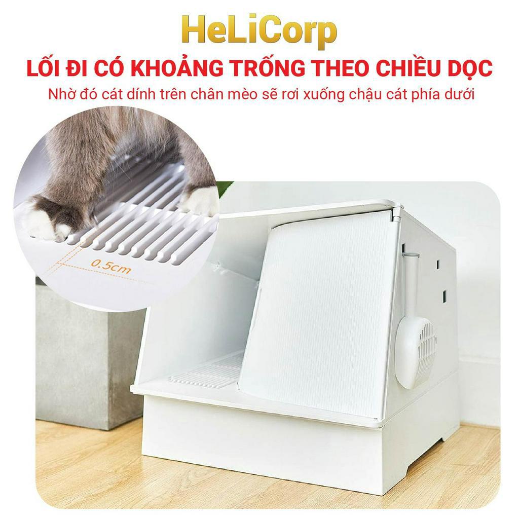Nhà Vệ Sinh Cho Mèo Cao Cấp White Villa PETKIT Kín Đáo, Chống Văng Cát, Khử Mùi Hiệu Quả - HeLiCorp