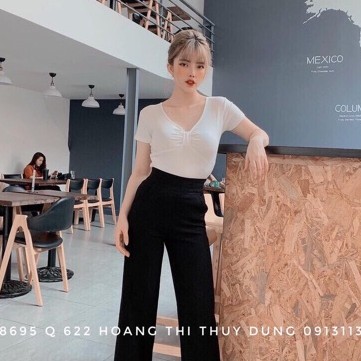 Áo kiểu nơ ngực ngắn tay dáng ôm, Áo thun kiểu cổ nơ tôn dáng vải cotton co giãn CS1322 - NhiNhiShop | WebRaoVat - webraovat.net.vn