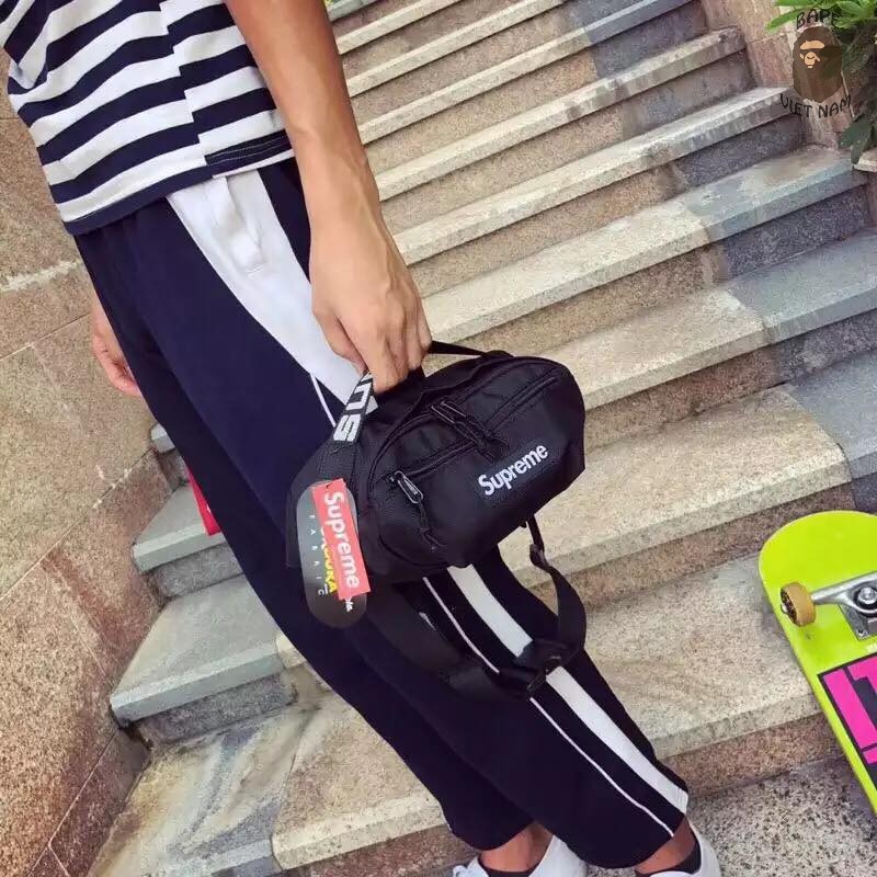 [Ảnh thật+FREESHIP] Túi Đeo Chéo Supreme, Túi Supreme Bao tử 2 màu Đen, Đỏ Waist Bags Bape VN