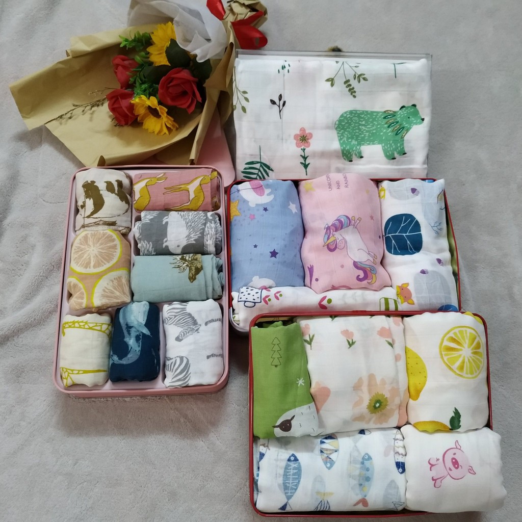 Khăn tắm/ chăn quấn bé Aden sợi tre 2 lớp MUSLIN TREE  siêu êm siêu rút mồ hôi cho trẻ từ sơ sinh - NANA SHOP MOMY BABY