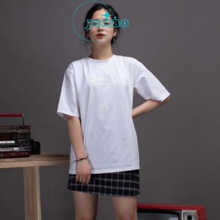 Áo thun màu trắng form unisex rộng in hoa cúc nhí nghe ngộ nghĩnh áo phông đôi hot nhất năm nay cho các cặp đôi Jumbo