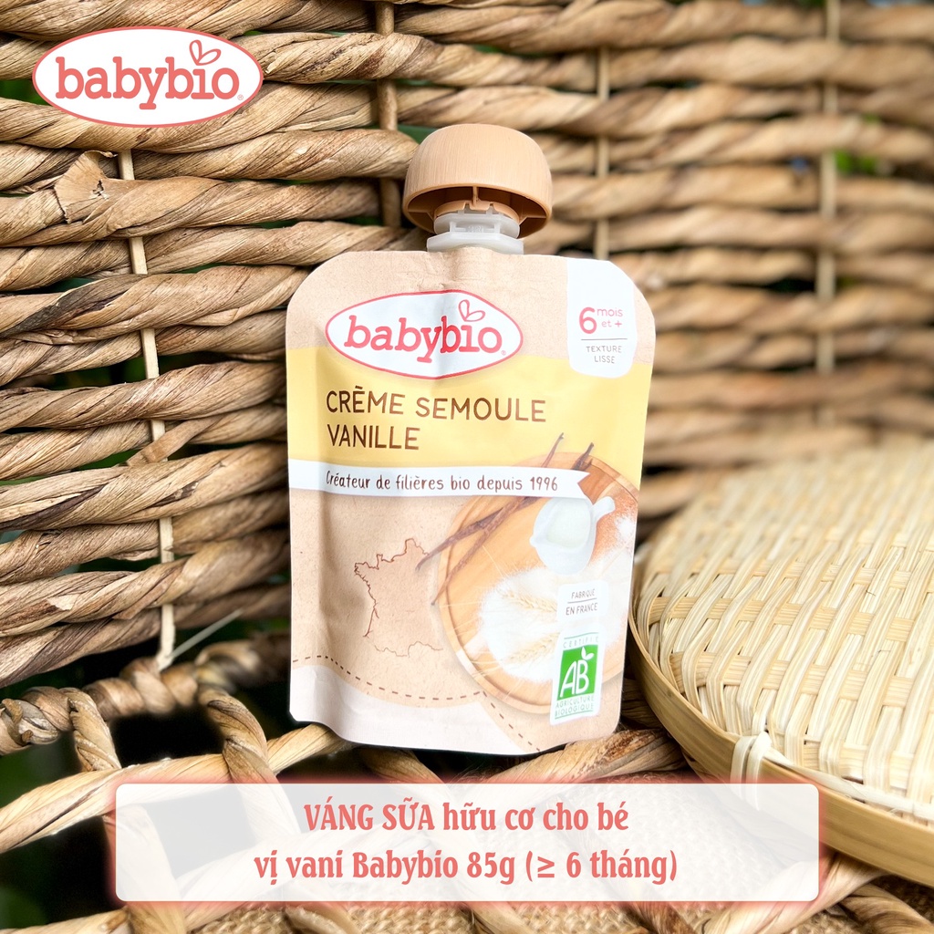VÁNG SỮA hữu cơ cho bé vị vani Babybio 85g (≥ 6 tháng) - Date: 10/2023 - Nhà hữu cơ