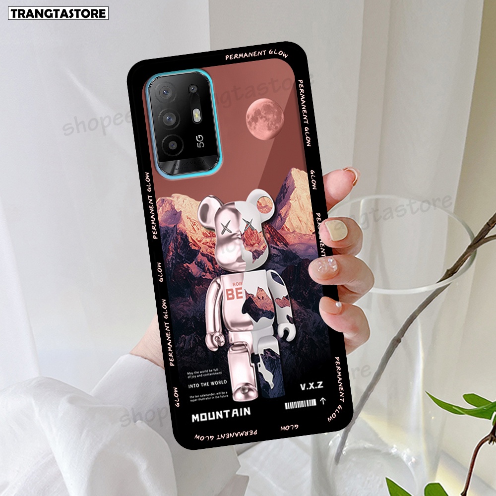 Ốp Oppo A54 / A74 / A95 4G in hình gấu Bearbrick,Mountain,xanh,đen,đỏ giá rẻ
