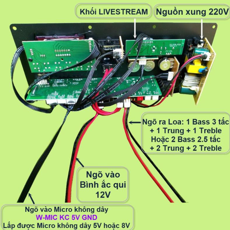 Mạch loa kéo CS8673E 130W, thu âm LIVESTREAM, DSP lập trình chống hú có chỉnh Bass Treble Micro, nguồn xung 220V
